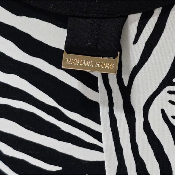 Michael Kors Black and White Zebra Print High Cut One Piece Swimsuit Size 10 new - Picture 10 of 11